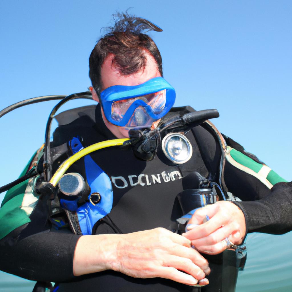 Person in scuba gear inspecting